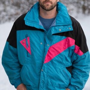 🧥 Forte Vintage Men’s Ski Jacket | 90s Colorblock | Size M